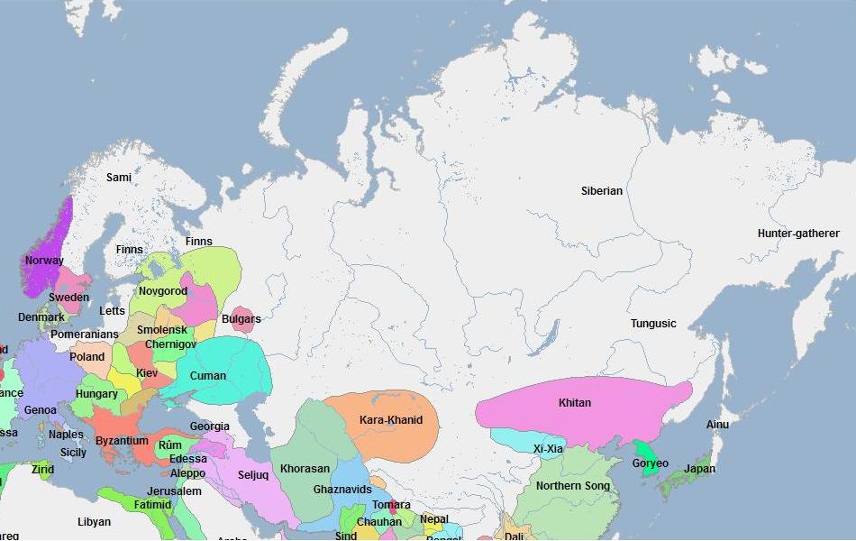 Карта России 1107 года