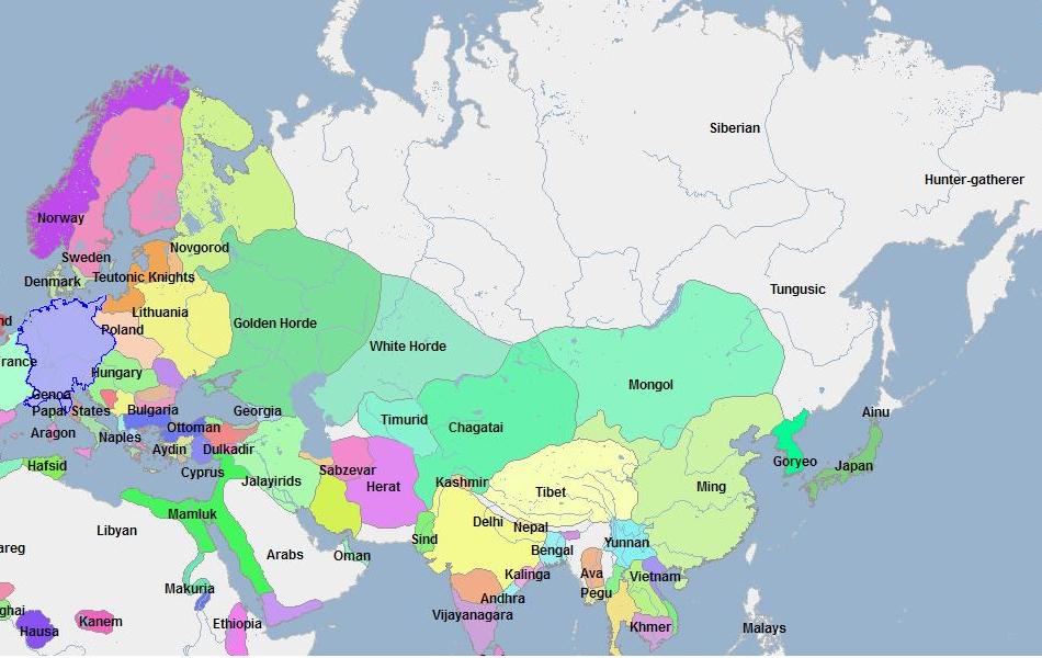 Карта России 1380 года