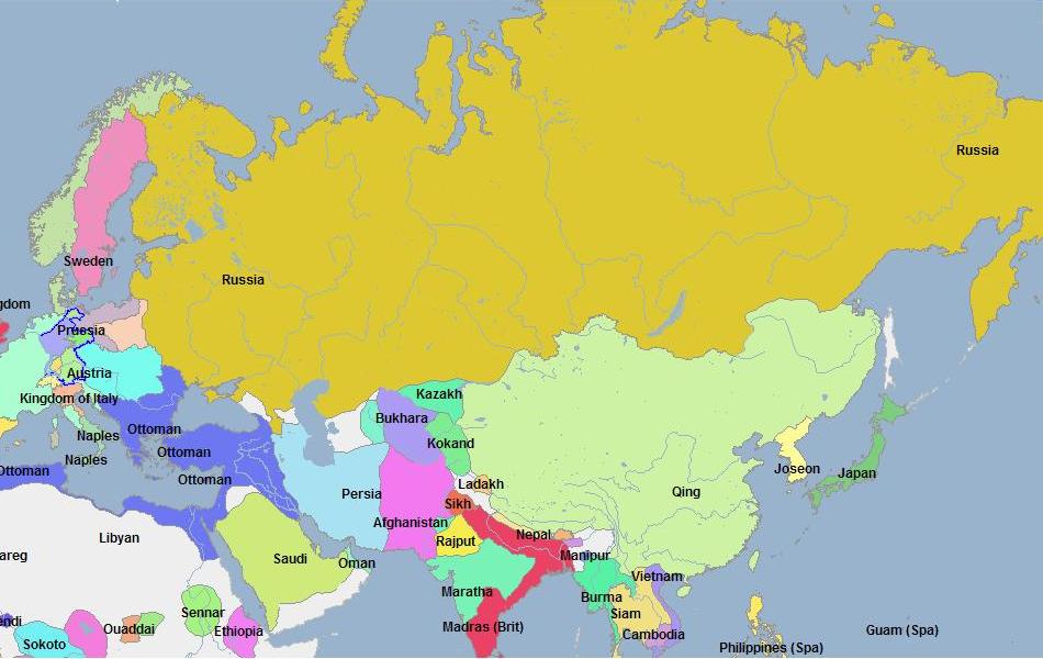 Карта России 1812 года