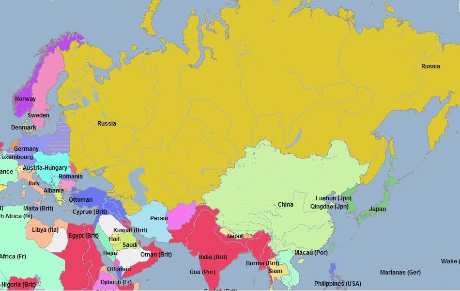 Карта России 1917 года