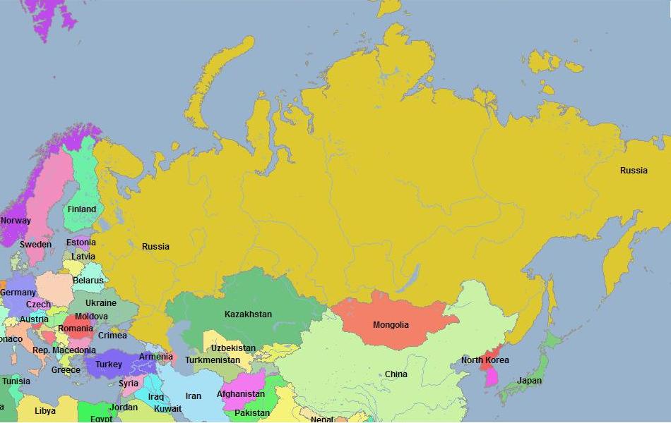 Карта России 2019 года