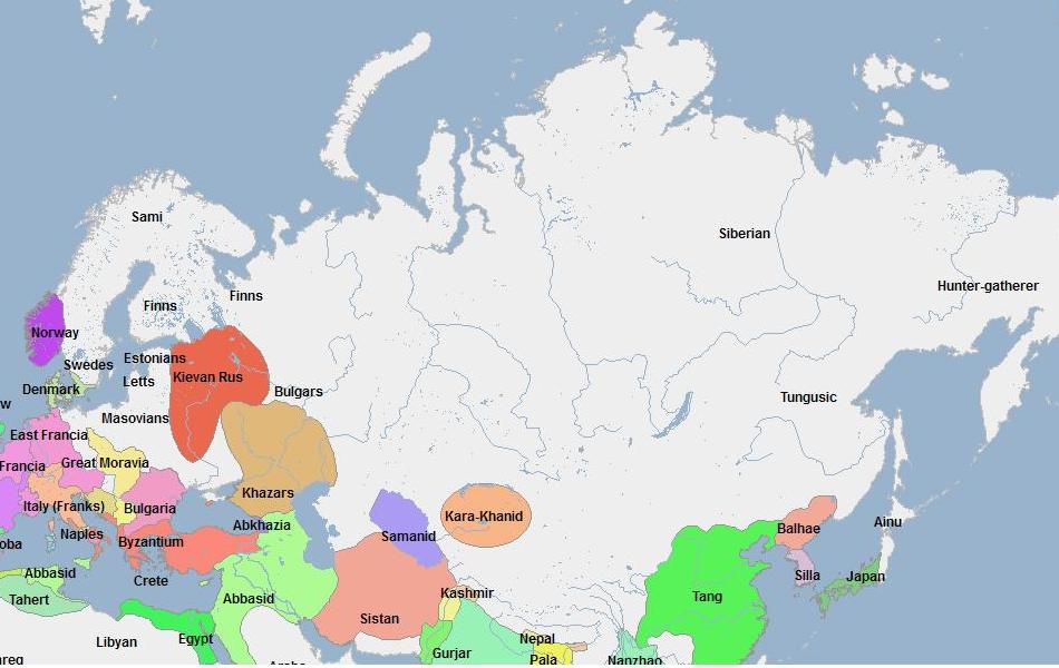 Карта России 882 года